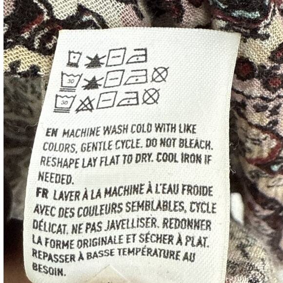 American Eagle Women M Boho Peasant Top Paisley Flowy Romantic Victorian Cottage - Picture 9 of 11